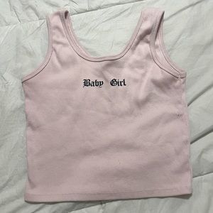 baby pink ribbed tank top